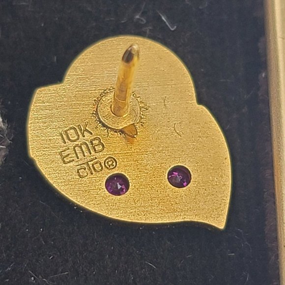 10k Yellow Gold Service Pin with Rubies SCPH Logo Lapel Pin or Tie Tack DH760 - Picture 4 of 6